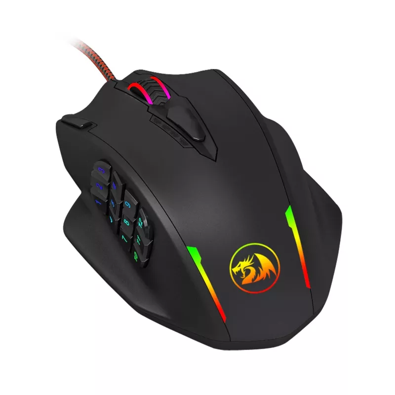 REDRAGON IMPACT 12400DPI MMO žaidimų pelė - juoda