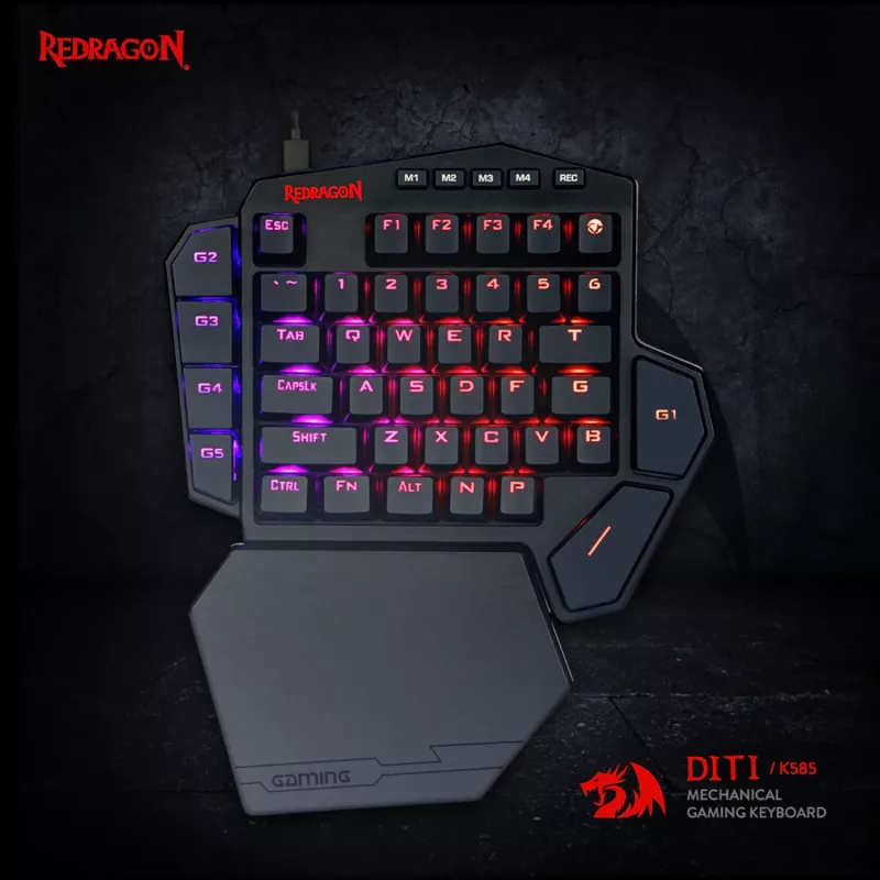 Redragon K585 DITI ELITE PRO RGB 40% belaidė mechaninė žaidimų klaviatūra - mėlyni jungikliai