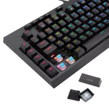 Redragon K588 RGB Pro BROADSWORD TKL mechaninė laidinė žaidimų klaviatūra - juoda
