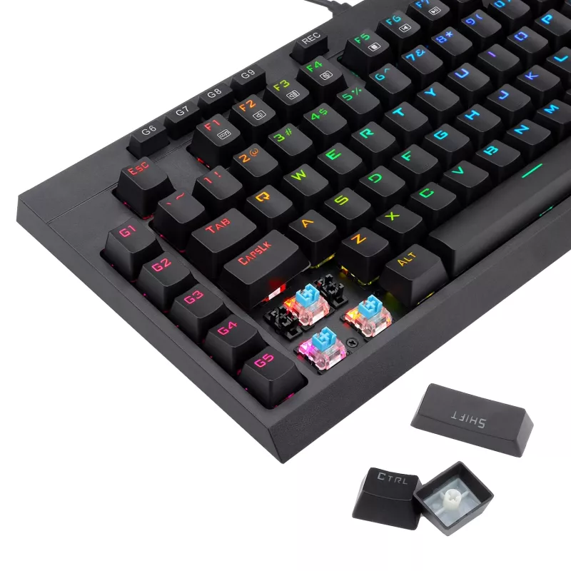 Redragon K588 RGB Pro BROADSWORD TKL mechaninė laidinė žaidimų klaviatūra - juoda