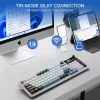 Redragon K719WGB GALATIN RGB PRO viso dydžio belaidė mechaninė žaidimų klaviatūra - balta