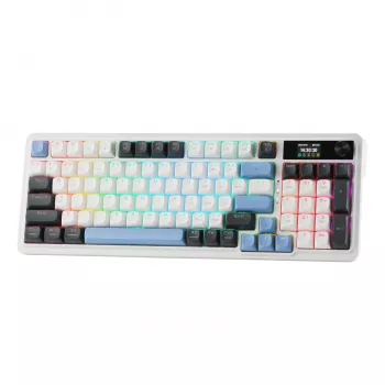 Redragon K719WGB GALATIN RGB PRO viso dydžio belaidė mechaninė žaidimų klaviatūra - balta