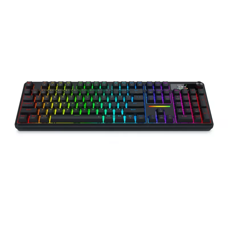Redragon K762 TERRAFLARE PRO RGB belaidė tarpinė mechaninė žaidimų klaviatūra - 75% 82 klavišai, trijų režimų, keičiami jungikliai, dvigubo liejimo PBT, juoda