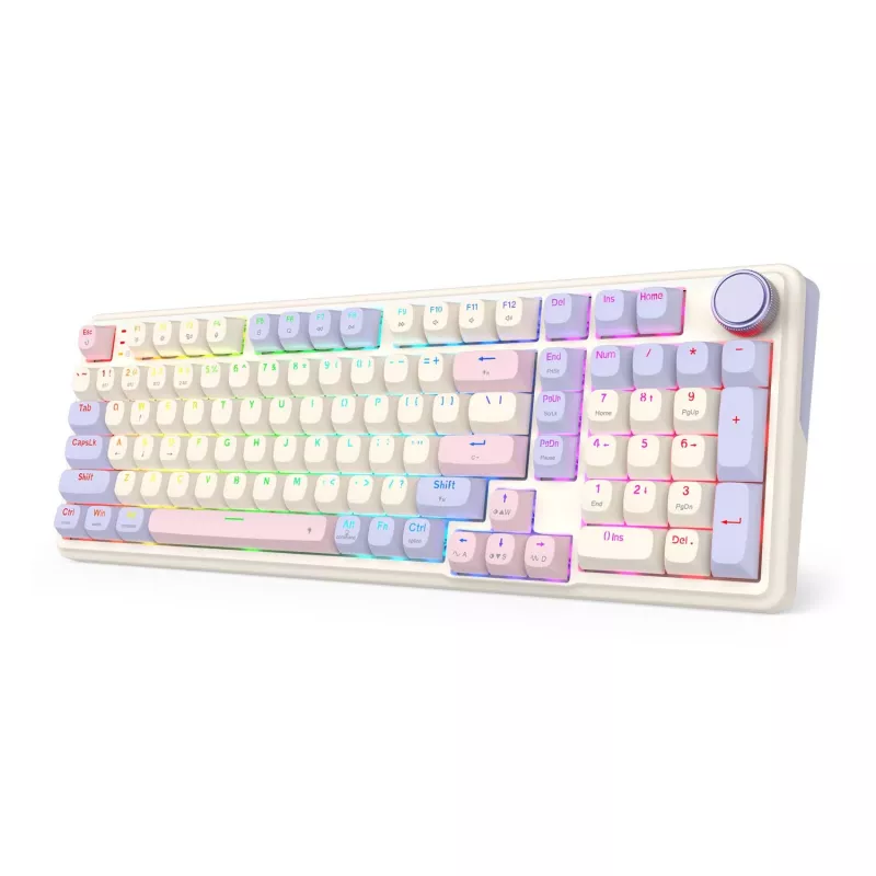 Redragon K768VI-WL Tri-Mode RGB mechaninė žaidimų klaviatūra – 100 klavišų, karštai keičiama (juoda)