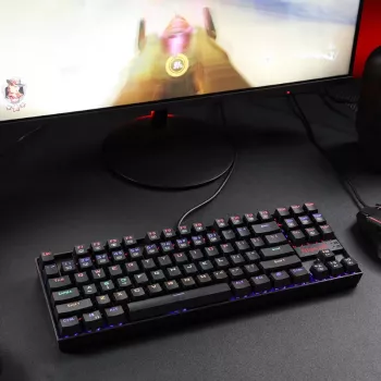 Redragon KUMARA RGB mechaninė žaidimų klaviatūra - Tenkeyless 87 klavišų, Outemu Red jungikliai, RGB apšvietimas, juoda
