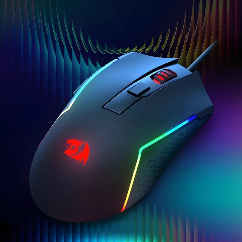 Redragon M616 TRIDENT 10000DPI RGB žaidimų pelė - juoda