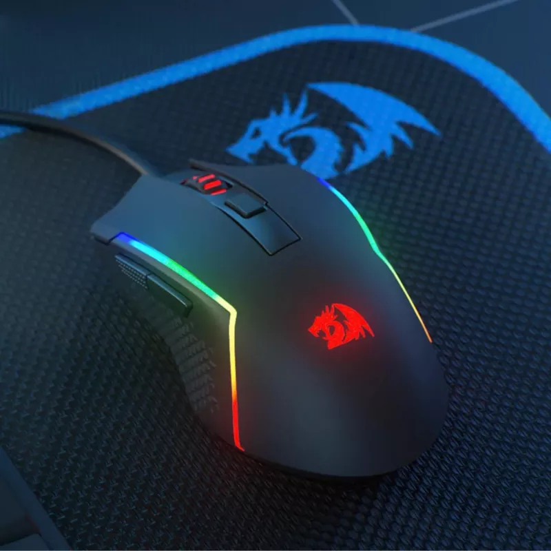 Redragon M616 TRIDENT 10000DPI RGB žaidimų pelė - juoda