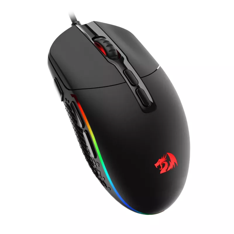 Redragon M719 INVADER RGB 10000 DPI laidinis optinis žaidimų pelė - juoda