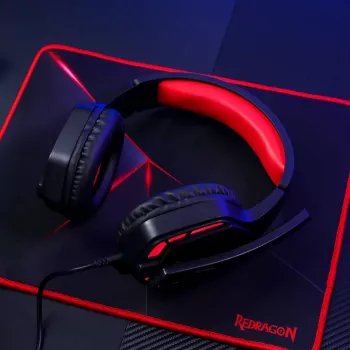 REDRAGON THEMIS ausinės su mikrofonu, žaidimams, juodos spalvos