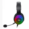 REDRAGON PANDORA H350 RGB ausinės žaidimams su nuimamu mikrofonu, 50 mm tvarkyklės, 3,5 mm garso ir USB RGB maitinimas, juodos