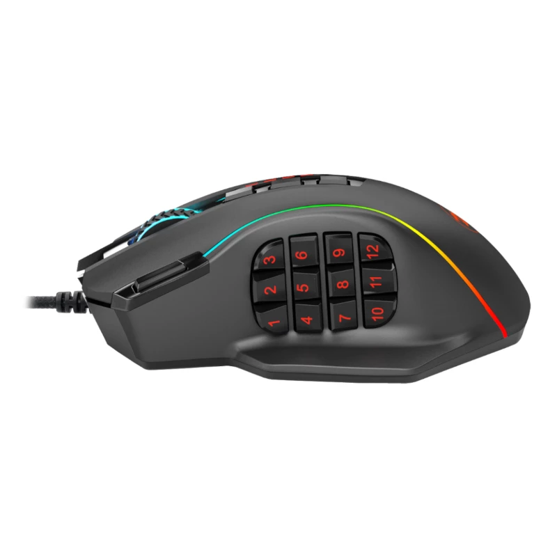 REDRAGON PERDICTION 4 12400DPI RGB MMO ergonomiška žaidimų pelė - juoda