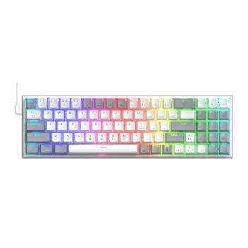 REDRAGON Pollux 65% laidinė mechaninė žaidimų klaviatūra, karštai keičiami raudoni jungikliai, RGB apšvietimas, nuimamas USB-C, NKRO, juoda