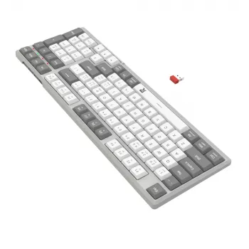 Redragon RD-BK-7111 60% tri-režimo žemo profilio mechaninė klaviatūra, RGB apšvietimas, karštai keičiami jungikliai, juoda/balta