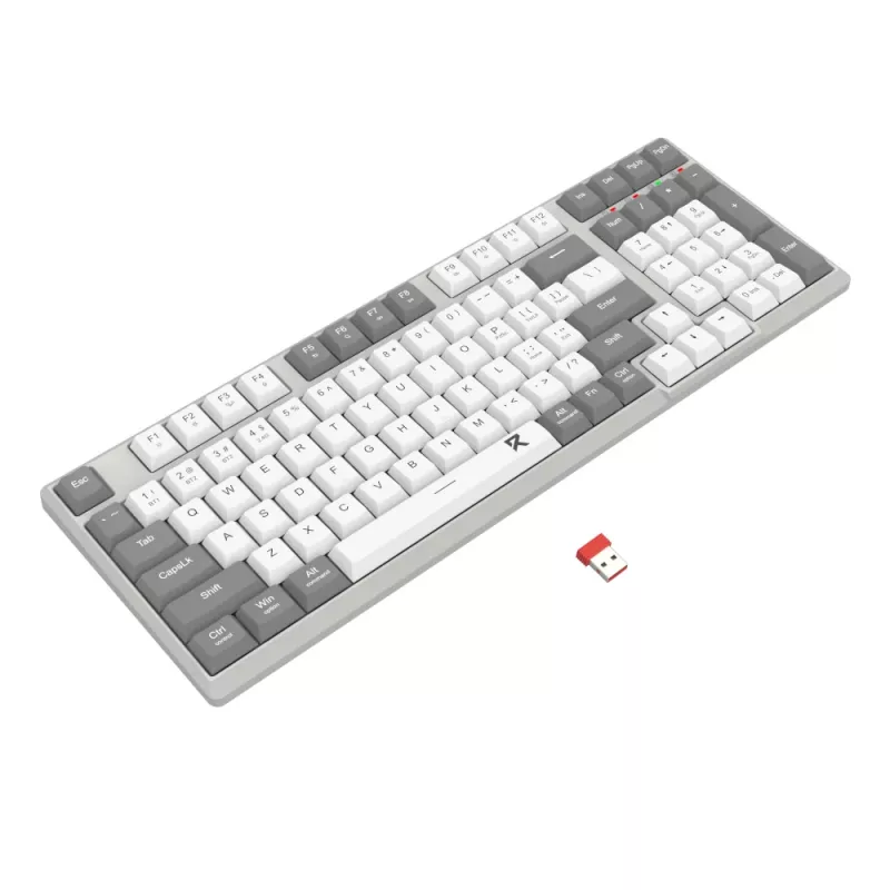 Redragon RD-BK-7111 60% tri-režimo žemo profilio mechaninė klaviatūra, RGB apšvietimas, karštai keičiami jungikliai, juoda/balta