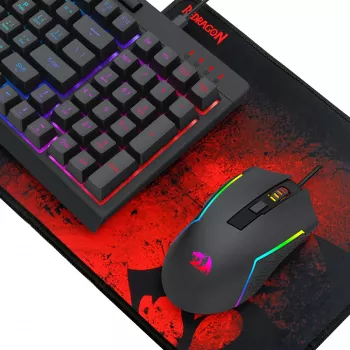 Redragon RD-S149 4-in-1 žaidimų rinkinys: RGB klaviatūra, optinė pelė, ausinės ir kilimėlis