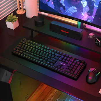 Redragon RM104 PRO VOLCANO RGB belaidė membraninė žaidimų klaviatūra - juoda