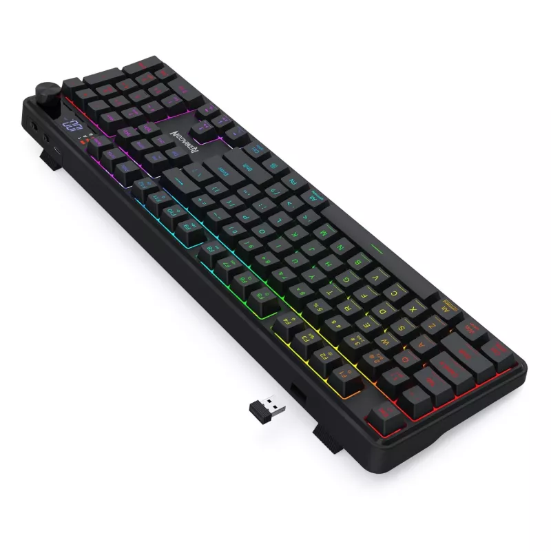 Redragon RM104 PRO VOLCANO RGB belaidė membraninė žaidimų klaviatūra - juoda