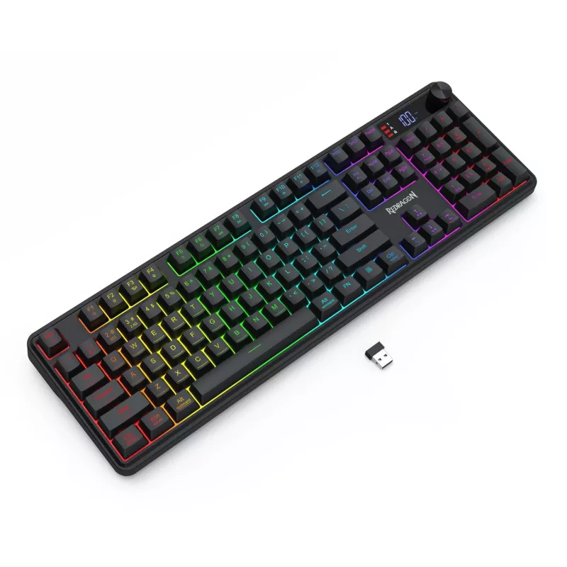 Redragon RM104 PRO VOLCANO RGB belaidė membraninė žaidimų klaviatūra - juoda