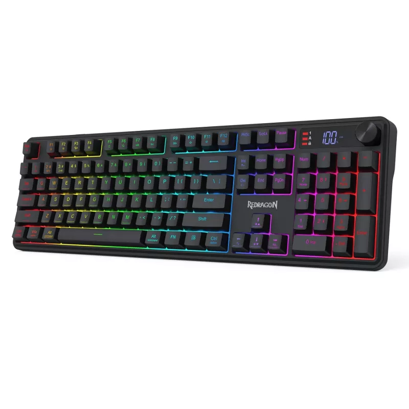 Redragon RM104 PRO VOLCANO RGB belaidė membraninė žaidimų klaviatūra - juoda