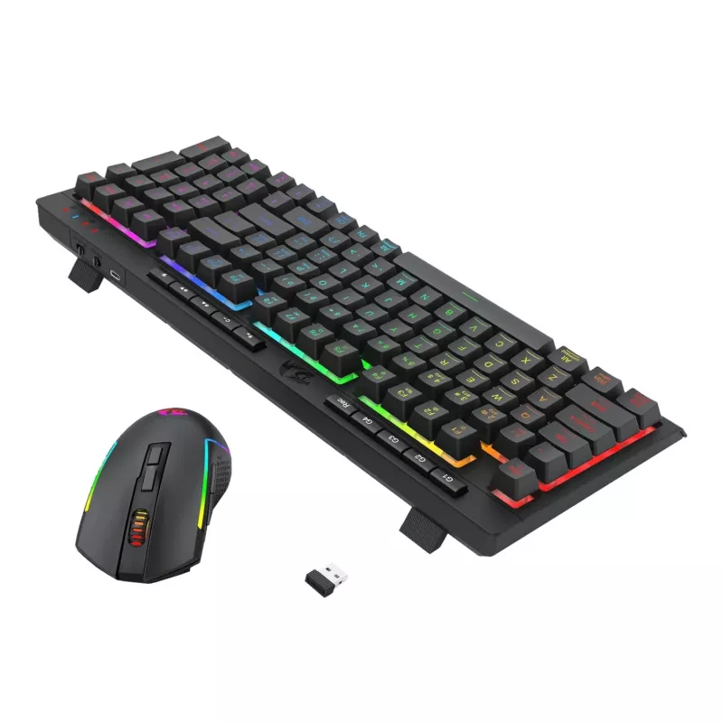 Redragon RYLO PRO S142 trijų režimų RGB žaidimų klaviatūros ir pelės rinkinys