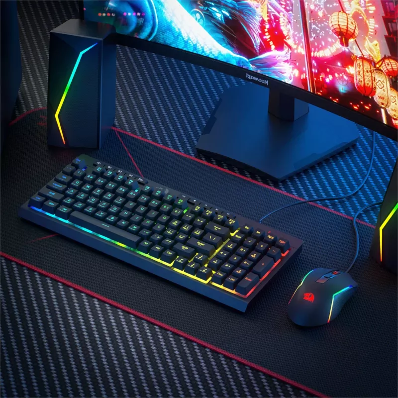 Redragon RYLO S141 Membraninė žaidimų klaviatūra ir pelė laidinis rinkinys