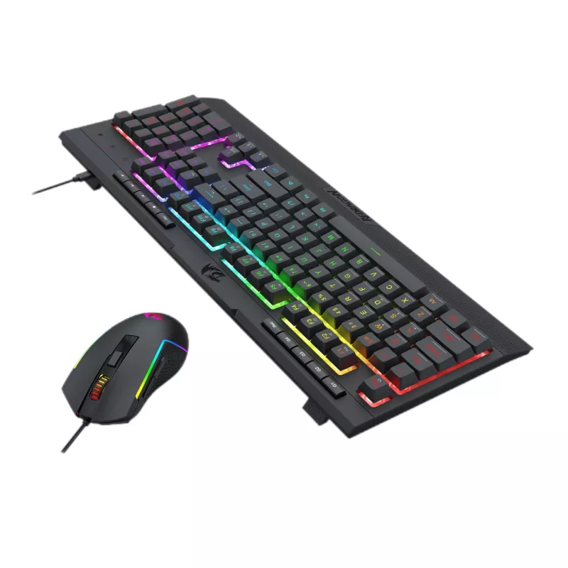 Redragon S151 RGB žaidimų klaviatūros ir pelės rinkinys - juoda