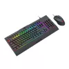 Redragon S151 RGB žaidimų klaviatūros ir pelės rinkinys - juoda