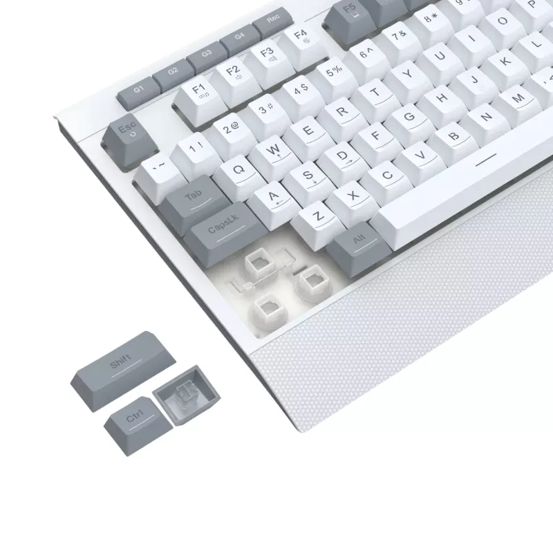 Redragon S151 laidinis RGB žaidimų klaviatūros ir pelės rinkinys - balta ir pilka