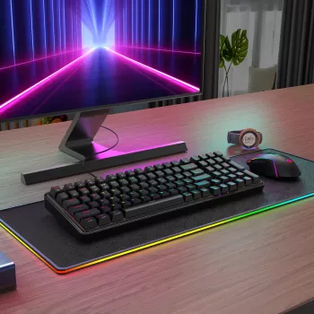 Redragon S162 RGB 3 režimų belaidis mechaninis žaidimų klaviatūros ir pelės rinkinys - juodas