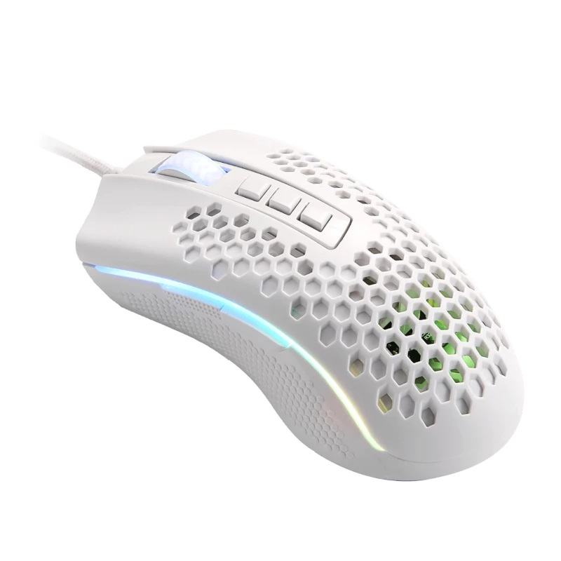 REDRAGON STORM WIRED RGB žaidimų pelė - lengvas korio dizainas, 12400 DPI, 7 programuojami mygtukai, Omron jungikliai, PTFE kojelės