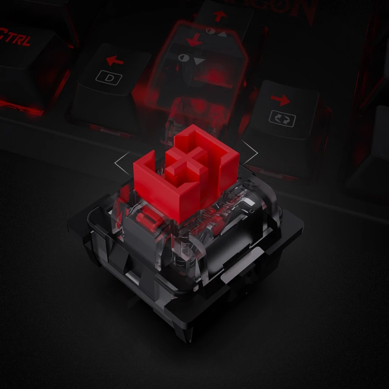 Redragon SURARA K582RGB mechaninė RGB žaidimų klaviatūra - juoda