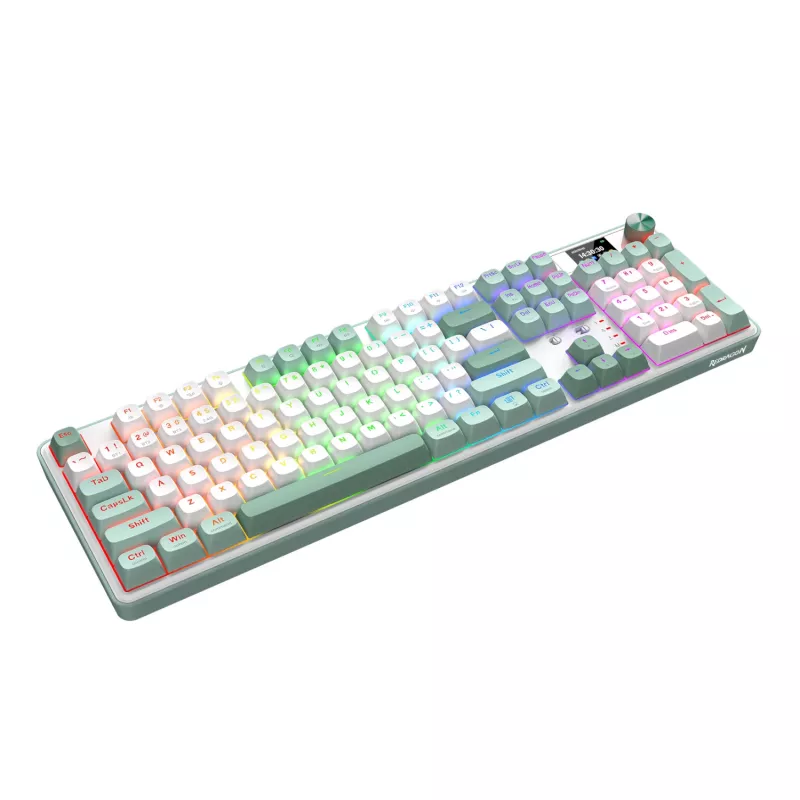 Redragon WYVERN K761 Pro viso dydžio RGB belaidė mechaninė žaidimų klaviatūra - balta/žalia