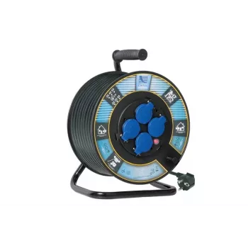 REEL RR3X1.5.40M.IP44 B.1116-300G-40-S Laido būgnas 40m H05VV-F 3x1,5mm² 4 Schuko lizdai IP44 Juodas