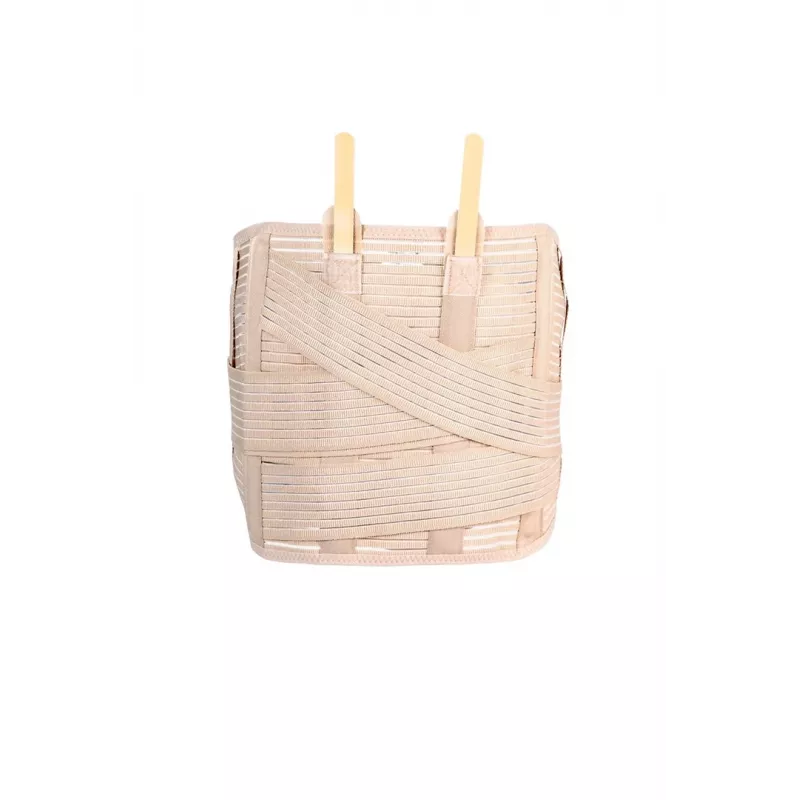 REH Lumbo O-1431/XL Juosmens-kryžmens atraminis diržas su elastiniais įtempimo dirželiais, XL dydis, smėlio spalvos