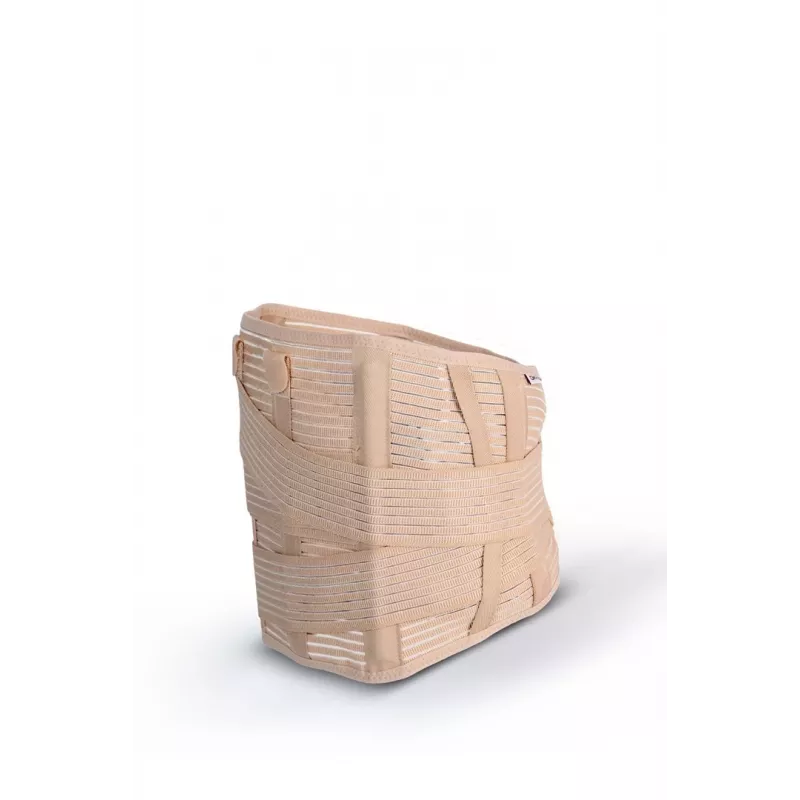 REH Lumbo O-1431/XL Juosmens-kryžmens atraminis diržas su elastiniais įtempimo dirželiais, XL dydis, smėlio spalvos