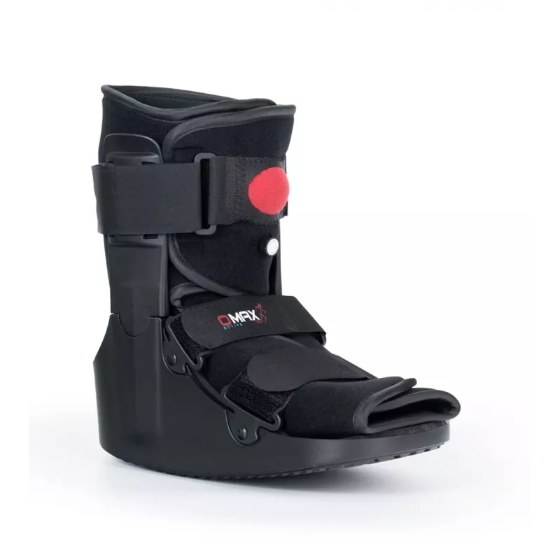 REH O-1183/XL Short Air Walker Boot – Pneumatinis kulkšnies ir pėdos imobilizatorius, siūbuojantis padas, juoda/pilka, XL dydis