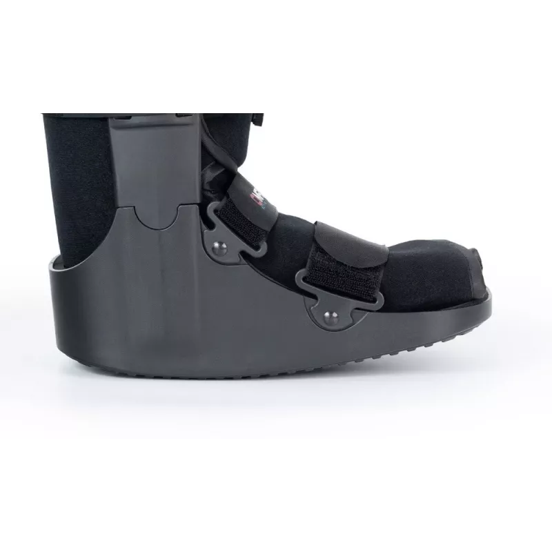 REH O-1183/XL Short Air Walker Boot – Pneumatinis kulkšnies ir pėdos imobilizatorius, siūbuojantis padas, juoda/pilka, XL dydis