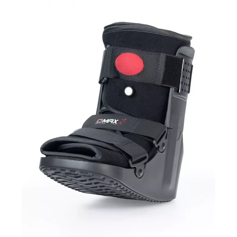 REH O-1183/XL Short Air Walker Boot – Pneumatinis kulkšnies ir pėdos imobilizatorius, siūbuojantis padas, juoda/pilka, XL dydis