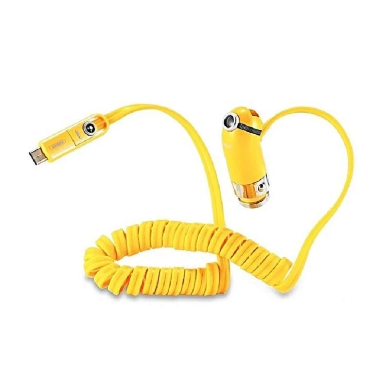 REMAX Cutie Car Charger Yellow - 2 USB-A prievadai, 4.2A bendra išvestis