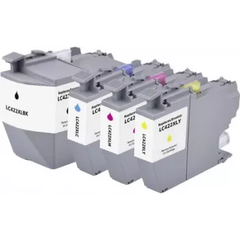Renkforce suderinamas rašalo kasečių rinkinys Brother LC-422XLVAL - 4 vnt. (juoda, žydra, purpurinė, geltona) RF-6728536