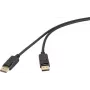 Renkforce DisplayPort kabelis 1m juodas 4K UHD 60Hz vyriškas į vyrišką auksu padengtas trigubai ekranuotas RF-6830472