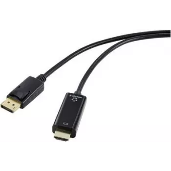 RENKFORCE DisplayPort į HDMI kabelis 5 m juodas 4K 30Hz auksuoti kontaktai RF-5179192
