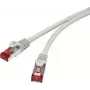 Renkforce RF-4724268 Cat6 S/FTP RJ45 tinklo kabelis 10m pilkas su apsauga nuo užkabinimo auksuoti kontaktai liepsnai atsparus