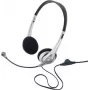 Renkforce RF-5045268 laidinis ant ausų uždedamas headsetas su mikrofonu ant strėlės ir tiesioginiu garsumo valdymu, juodas/sidabrinis