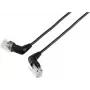 Renkforce RF-6071540 CAT 6 U/UTP tinklo pataisos laidas, RJ45, 0,5 m, juodas, 360° pasukami kampuoti kištukai