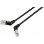 Renkforce RF-6071550 CAT 6a F/UTP tinklo kabelis, 2 m, juodas, 360° pasukami RJ45 jungtys, kampuotas išėjimas