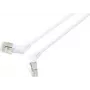 Renkforce RF-6071566 CAT 6a F/UTP tinklo pataisos kabelis, RJ45, 1 m, baltas, 360° pasukami jungtys, kampuotas išėjimas