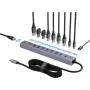 Renkforce RF-7465830 vidinis USB-C 10 prievadų USB 3.0 šakotuvas, 5 Gbit/s, maitinamas SATA, pilkas