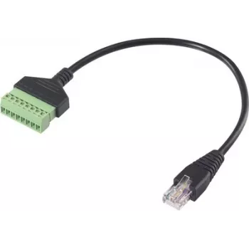Renkforce RJ45 tinklo adapterio kabelis, RJ45 kištukas į gnybtų bloką, 8P8C, 30 cm, juodas RF-6443978