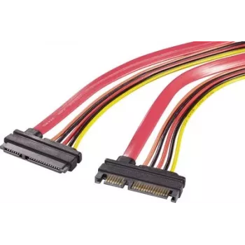 Renkforce SATA Combo prailginimo kabelis 7+15 kontaktų vyriškas į moterišką 0,20 m raudonas/oranžinis RF-4297182